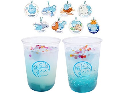 あわたんのキーホルダー付きドリンク（ブルージェリーカルピス／ブルージェリーソーダ）